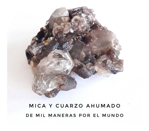 Mica Y Cuarzo Ahumado. Piedra Natural. Pieza Única Colección 3