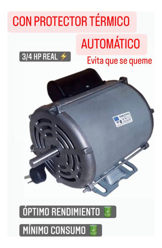 Motor Weg 3/4 Hp Para Hormigoneras Trompitos Mas Polea 1