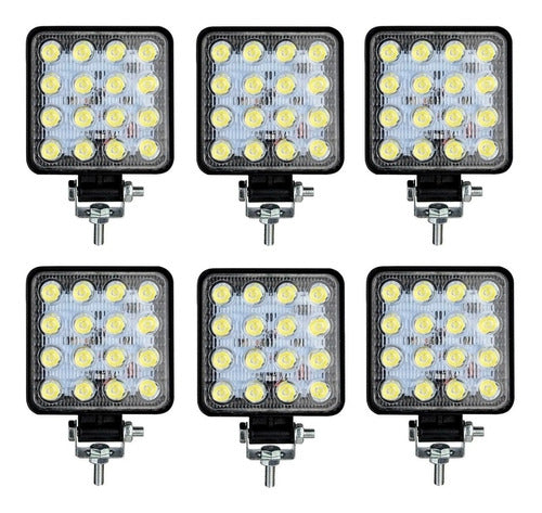 Kit of 6 Square 16 Led Lights for Agricultural Machinery 0
