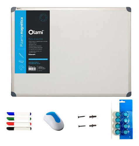 Olami Magnetic Whiteboard 45x60 cm with Markers and Magnets 0