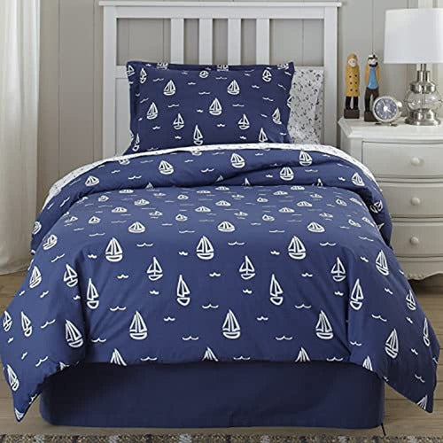 Lullaby Bedding Twin Away At Sea Juego De Edredón De Percal 1