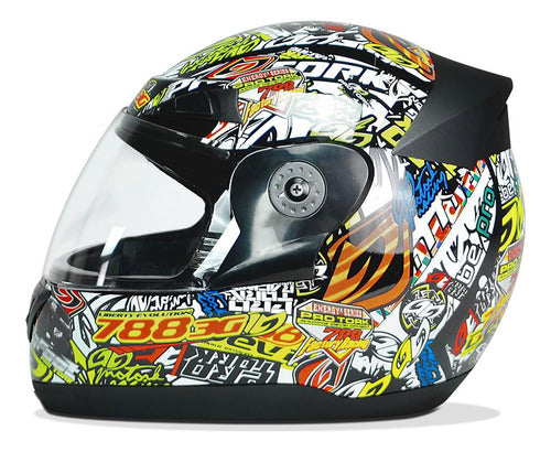 Casco Integral Sticker Bomb - Aprobado - Biela Motos 0