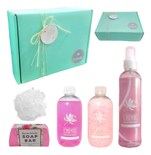 Corporate Gift Box Set - Zen Roses Spa Relaxation Kit N37 - Set Caja Regalo Empresarial Box Zen Rosas Kit Spa Relax N37