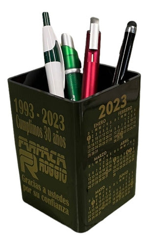 100 Colorful Pen Holders with Logo and 2019 Calendar 49