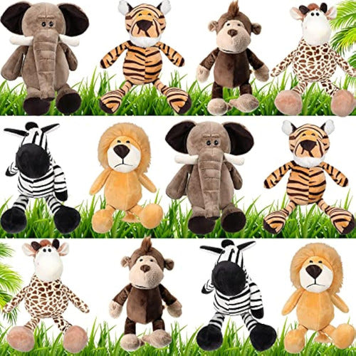 Hydren Juego De 12 Animales De Peluche De Safari 0