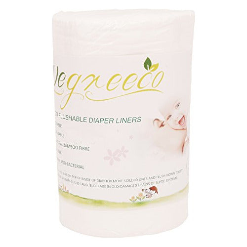 Wegreeco Biodegradable Bamboo Diaper Liner 100% Fragrance-Free 0