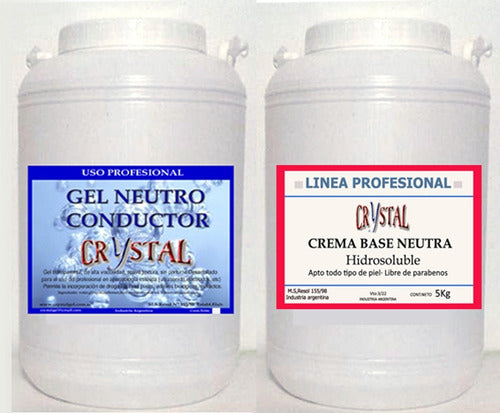 CrystalGel Neutral Conductor Gel 5 Kg + Neutral Water-Soluble Cream 5 Kg 0