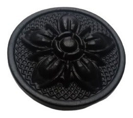 Manija Tirador Flor Negro 30mm Vintage  Mueble Cajón 1