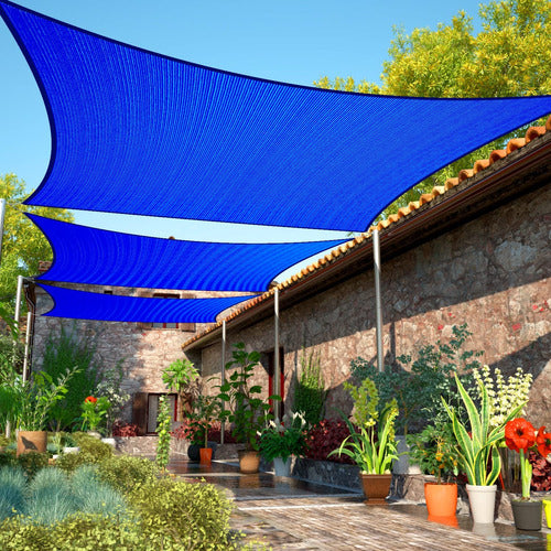 Tecsys High-Quality Shade Sail 8 x 9 Meters UV Filter 98% Blue 6