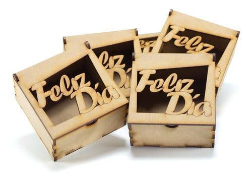 Set of 10 Happy Father's Day Wooden Boxes, Fibrofacil, Laser Cut Pack!! 4