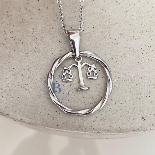 Libra Justice Rights Pendant with Surgical Steel Chain 4
