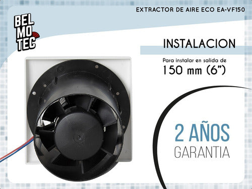 Extractor Aire Hydra Nuevo Bano Cocina 150 Mm Calidad Techo 4