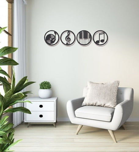 Music Quadriptych Wall Art Home Decoration Cutout MDF 1