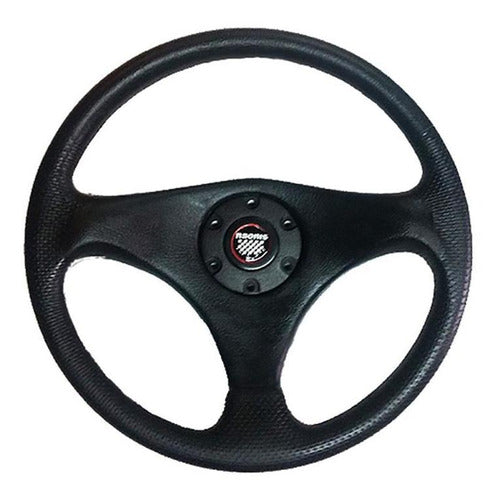 Naonis Universal Polyurethane Steering Wheel 38 Cm Diameter 3 Spokes Black 0