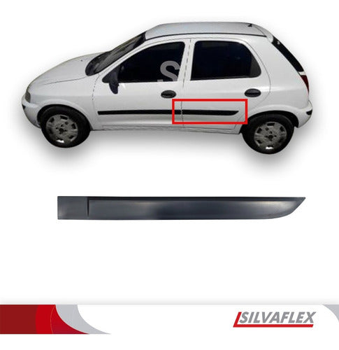 SILVAFLEX® Rear Left Door Molding Suzuki Fun 03/06 5-Door Black 1