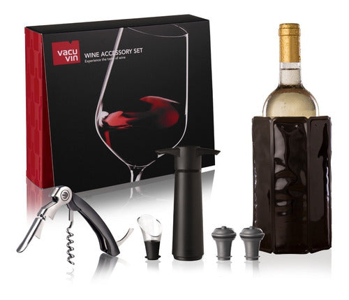 Vacu Vin Wine Accessory Set - Black Gift Box 0