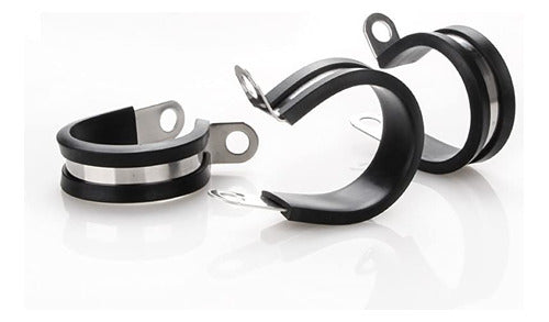 30 Stainless Steel Insulated Clamps with 8mm Rubber - Pack of Clamps 1