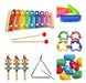 Kit Musical Infantil X 7 Pandereta Flauta Cascabel Maraca 0