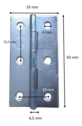 Bisagra Libro Hº Zincado Combo 2 - 38+51+63+75 Mm - Fdn 4