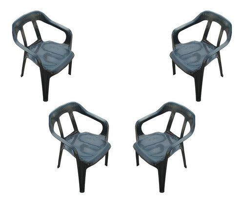 Mascardi Milano Set of 4 Black Chairs 0