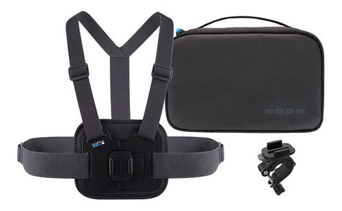 GoPro Chest Mount Kit + Bike Mount + Compact Case 5 6 7 8 2