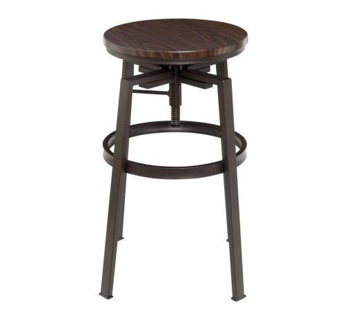 Just Home Collection Black Wood Swivel Breakfast Bar Stool 1