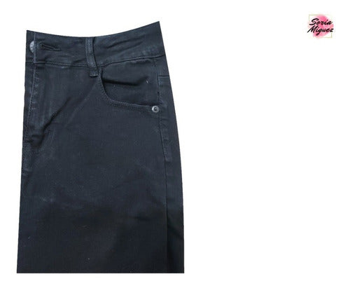 Fluido Jeans Pantalón Vaquero Dama/mujer Negro Slim/strech/chupin Monkey 6