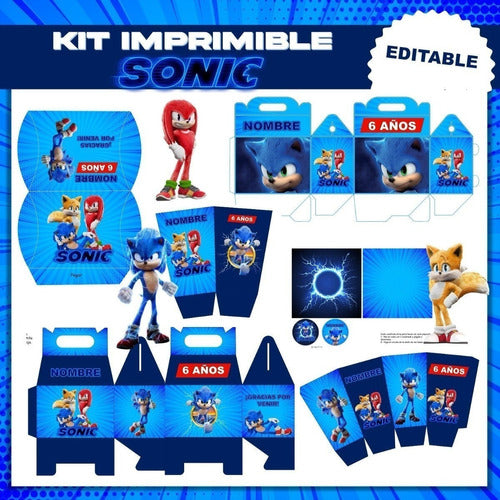 Kit Imprimible Sonic La Película Deco Y Candy 100% Editable 2