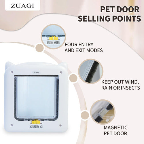 ZUAGI 4-Way Lock Pet Door 1