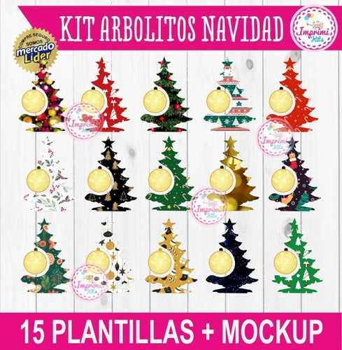 Imprimi Kits Plantillas Para Sublimar Arbolitos De Madera Navidad Mockup 1