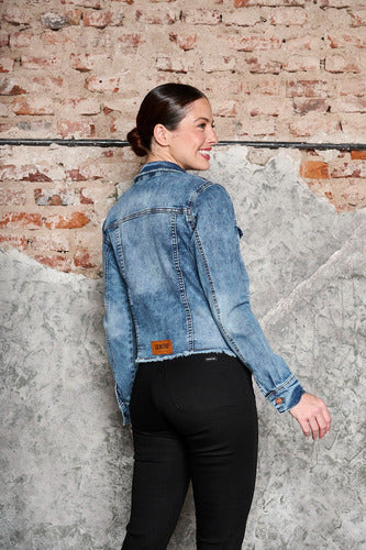 CENITHO JEANS Stretch Jacket With Rips Sizes 36-46 Cj5 1