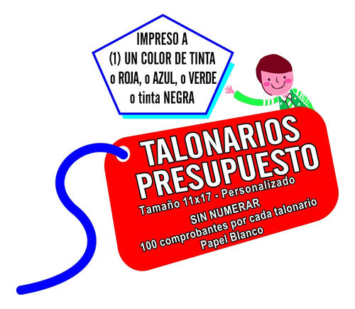 5 Talonarios Presupuesto Personalizado, Comandas, Pedidos 1