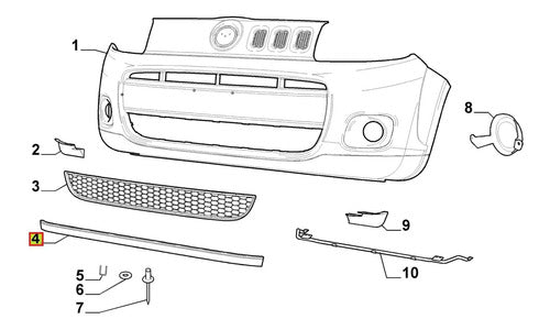 Fiat Spoiler Parachoque Delt - Original Fiat Fiorino Fire Evo 14- 0