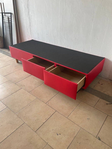 BE.EFE MUEBLES Base Cajonera 1plaza 1/2 Tapizado Cuerina 0