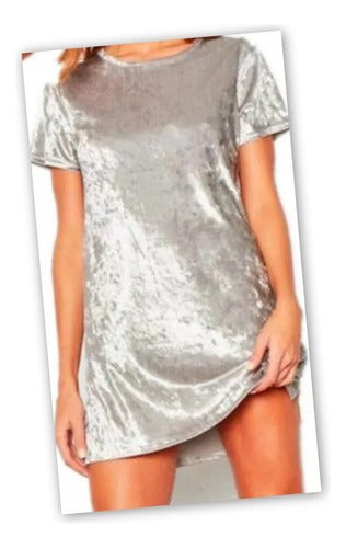 Vs Short Velvet Dress Gray. New. Exclusive Design. Size: S 0