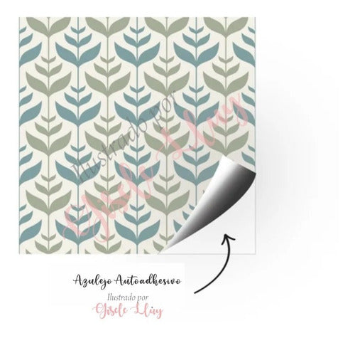 Ilustrado por Gisele Lluy: Vintage Leaf Retro Kitchen and Bathroom Tile Vinyl Adhesive 0