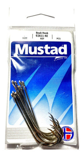 Mustad 92611 Fishing Hook in Blister Pack with Long Shank Nickel-Plated Various Sizes 9