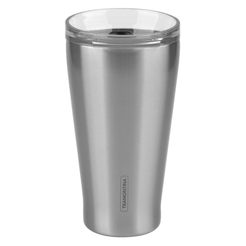 Vaso Térmico Plateado Con Tapa 550ml. Exata 0