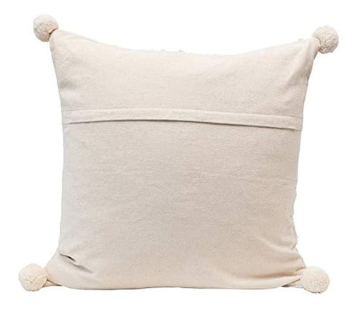 Creative Co-op Cotton Tufted Poms, Cream Color Pillow 2