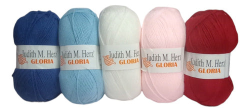 Pack of 5 Fine Wool Gloria by Judith Herz 100g Skeins 2