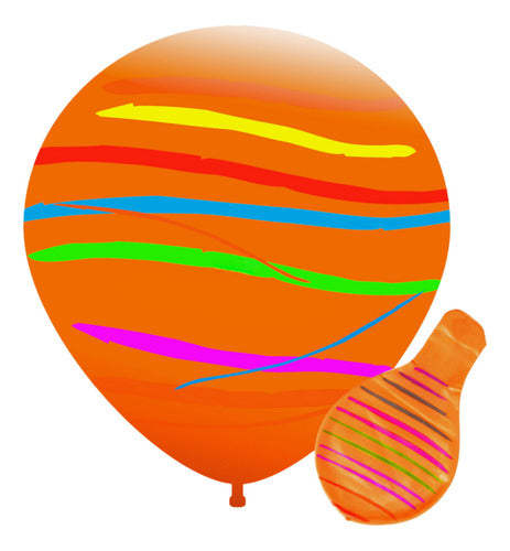 Giant Striped Balloon Piñata x3 - Cotillón Waf 4