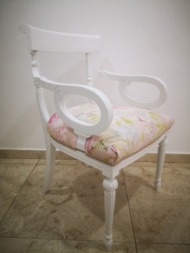 Reyna Regina Deco Sillón Escritorio Luis XV Combo Con Espejo 0