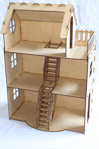 Dollhouse 55x35x20 with 20 Furniture Pieces - Ready to Paint - AUKA! Chalten Collection 4
