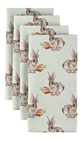 KASVER URUGUAY Cottontail Dinner Napkins - Set of 12 0