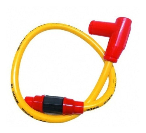 Splitfire Cable Bujia Con Capuchón Encendido Tuning Moto Amarillo Rojo 0