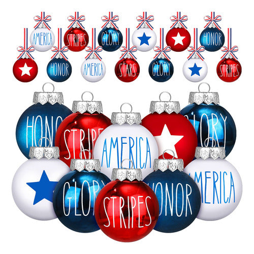 Vinsot 12 July 4th Ball Ornaments, Patriotic Decorations 0