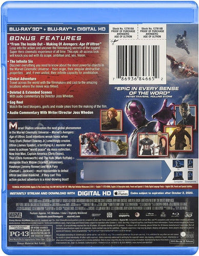 Blu-ray Avengers Age Of Ultron / Los Vengadores 2 / 3d + 2d 1