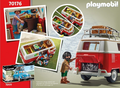 Playmobil Volkswagen T1 Camping Bus + 2 Figures + Accessories 7