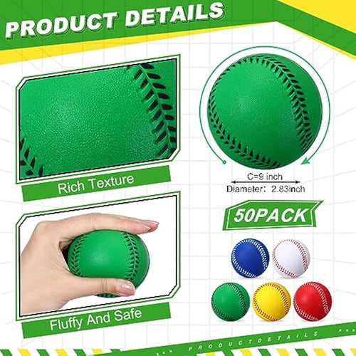 Jenaai 50 Soft Foam Baseballs 9-Inch 1