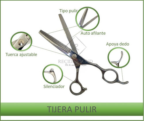 Professional Hairdressing Scissor Kit - Razor Cutting Thinning Set of 6 4